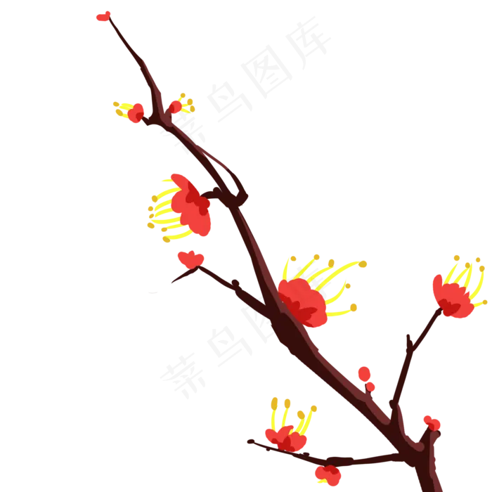 含苞待放春天的花枝(2000X2000(DPI:300))psd模版下载