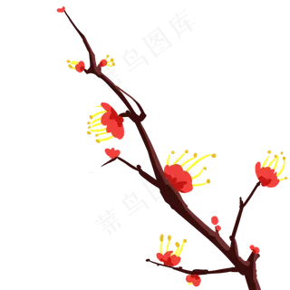 含苞待放春天的花枝