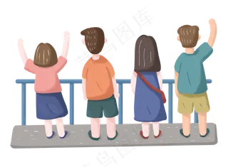 毕业季毕业生一同庆祝毕业背影