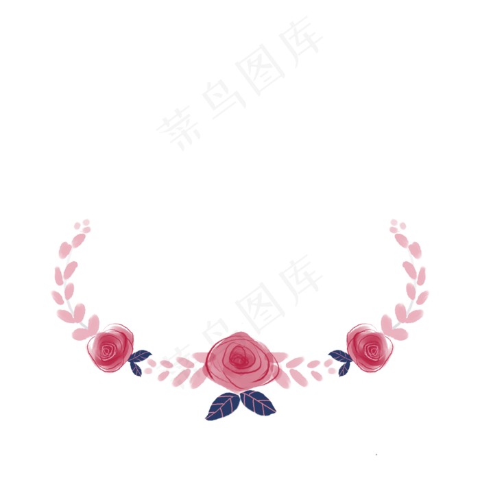 粉色系浪漫玫瑰花环边框(2000X2000(DPI:300))psd模版下载