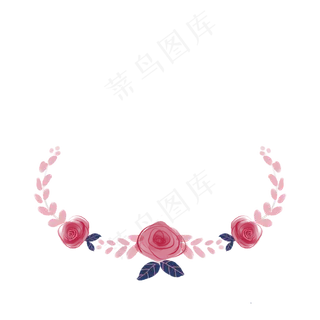 粉色系浪漫玫瑰花环边框