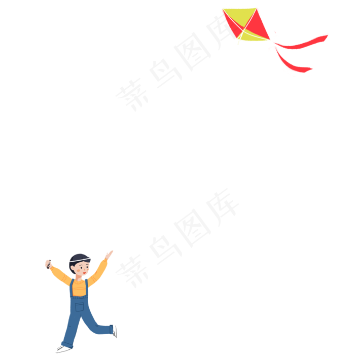 儿童节儿童放风筝插画