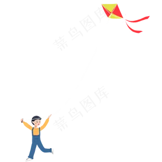 儿童节儿童放风筝插画