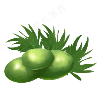 手绘青团植物
