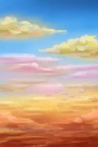 夏天治愈清新天空火烧云