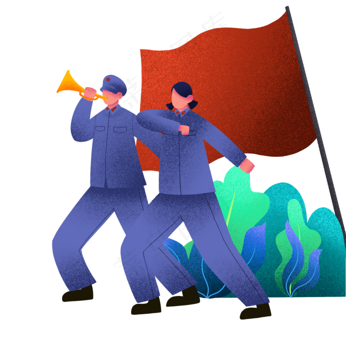 建党节演奏军人,免抠元素(2000*2000px 300 dpi )psd模版下载