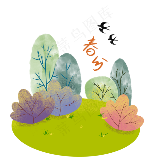 春分草地郊外原野燕子(3000X3000(DPI:4))psd模版下载