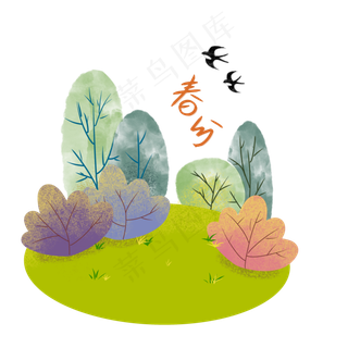 春分草地郊外原野燕子