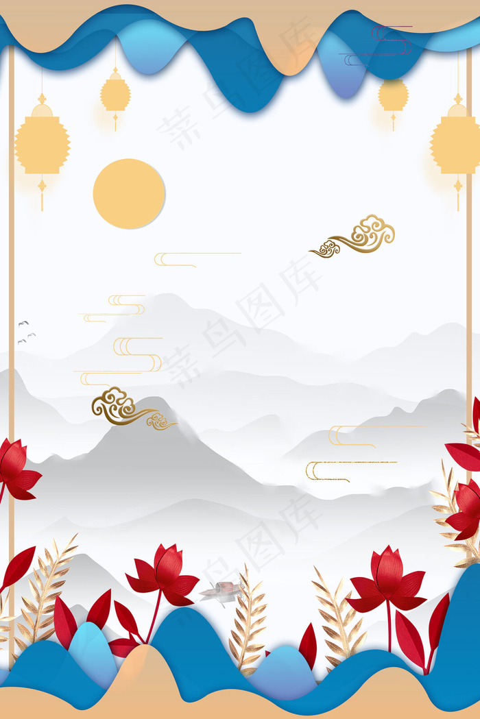 复古中国风边框背景