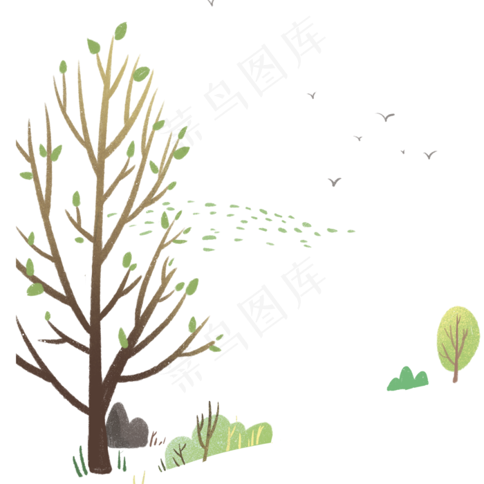 春天小清新树叶背景