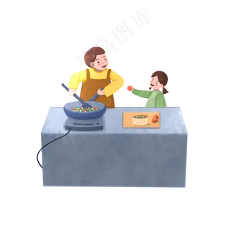 母亲节之小清新风母亲给孩子做饭