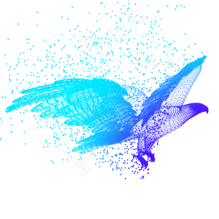 鹰飞翔科技动物智能魔幻数据光点,免抠元素