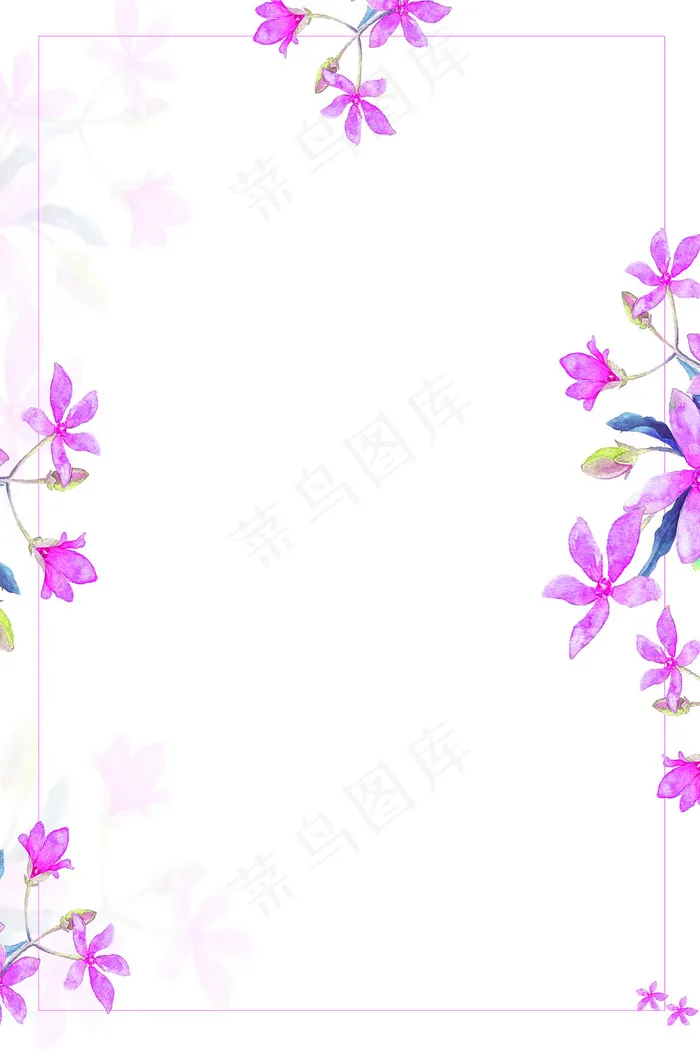 特色花朵底纹边框(3545*5315px 	      )psd模版下载