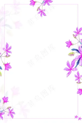 特色花朵底纹边框