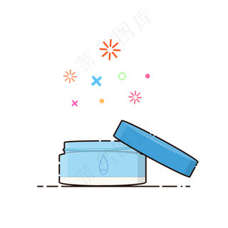 手绘矢量MBE风格水乳霜化妆品,免抠元素