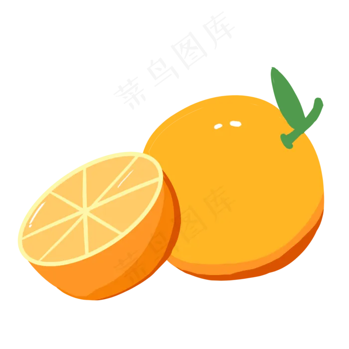 卡通新鲜水果橙子(2000X2000(DPI:300))psd模版下载