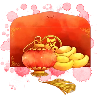 水彩春节年货节,免抠元素