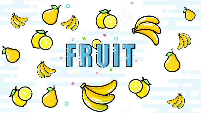 香蕉柠檬梨水果