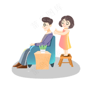 父亲节捶背素材