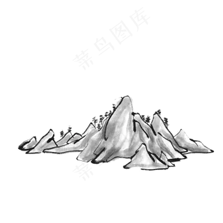 黑白调子石山国画