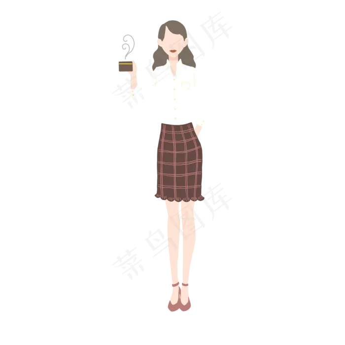 优雅女白领女神节PNG,免抠元素(2000X2000(DPI:300))psd模版下载