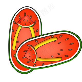 卡通西瓜拖鞋拖鞋