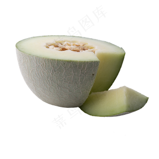 绿色切开的哈密瓜食物实拍