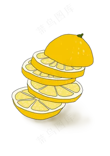 夏季食物手绘柠檬