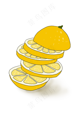 夏季食物手绘柠檬