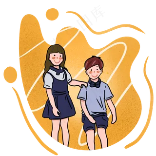 儿童节橘黄色短发男孩