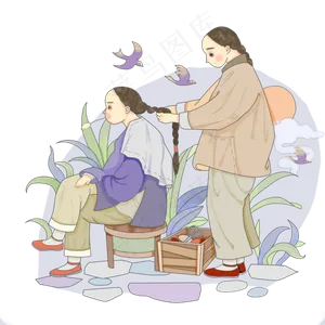 清朝复古小人民国农历腊月习俗二,免抠元素