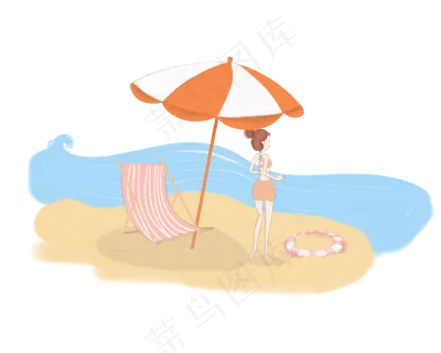 夏日海边度假泳衣女孩