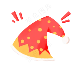 愚人节小丑帽子红黄波点可爱PNG