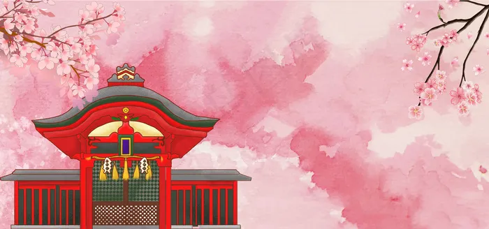 樱花节文艺小清新渐变粉banner(1920*900px 	       )psd模版下载
