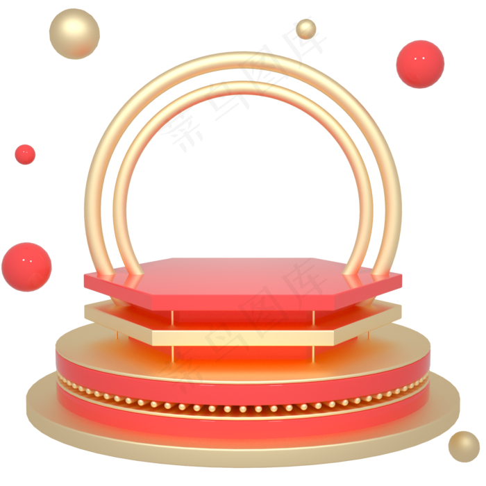 C4D立体质感电商产品舞台框,免抠元素(2000*2000px 300 dpi )