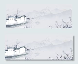 中国风清明节建筑banner