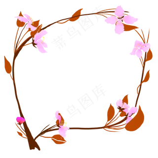 矢量免扣卡通海棠花