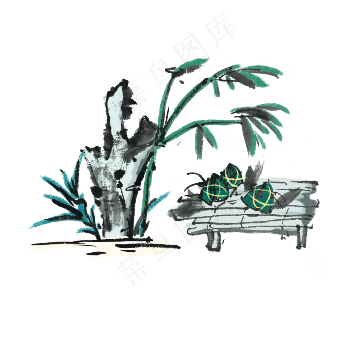 端午节生动粽子手绘(4000X4000(DPI:300))psd模版下载