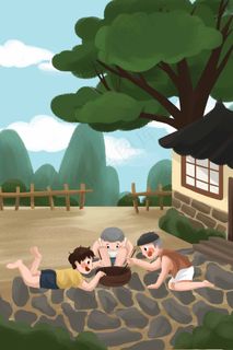 夏天夏季老房子童年记忆孩子斗蟋蟀游戏