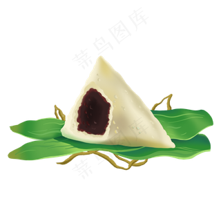 手绘豆沙馅糯米粽子