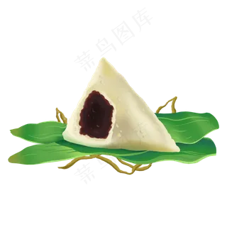 手绘豆沙馅糯米粽子