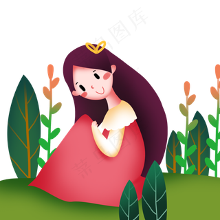 春分春游的小女孩,免抠元素