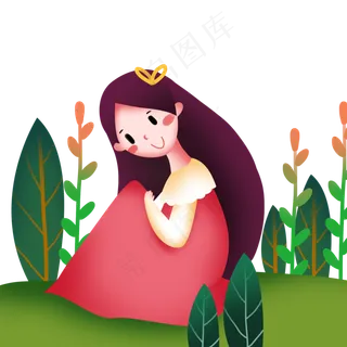 春分春游的小女孩,免抠元素