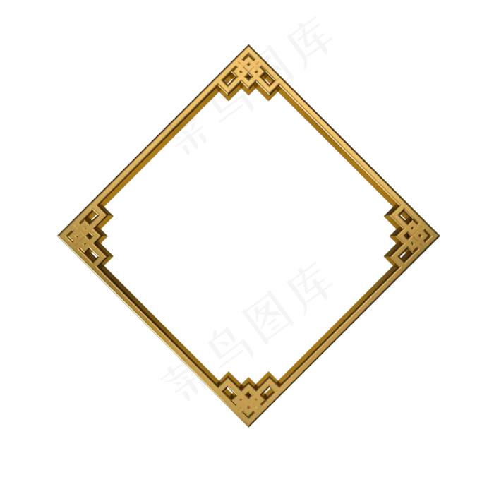 精致中国风金属边框,免抠元素(2500X2500(DPI:300))psd模版下载
