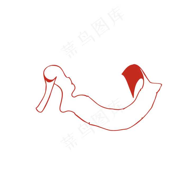 手绘红色褶皱卷轴(2000X2000(DPI:300))psd模版下载