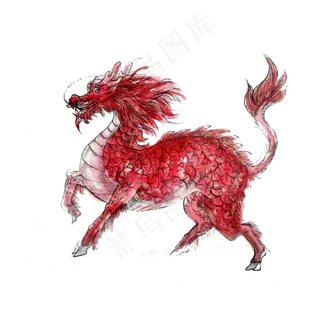 红麒麟火麒麟PNG神兽祥瑞,免抠元素