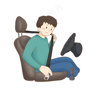 交通安全日系安全带免抠PNG素材