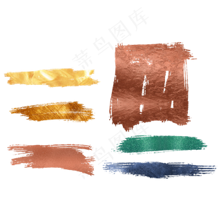 彩色金粉笔刷笔触