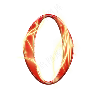 红黄喜庆数字0
