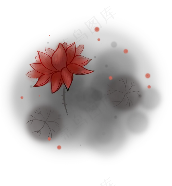 中国风荷花水墨文本框(2000X2158(DPI:299))psd模版下载